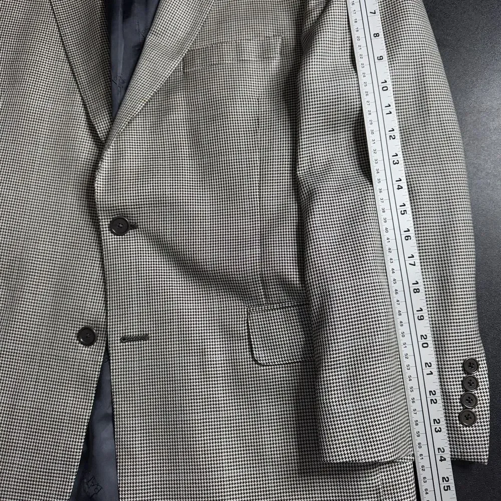 Jos A Bank Gold‎ Signature 44R Blazer Sport Coat Mens Gray Check Wool Silk